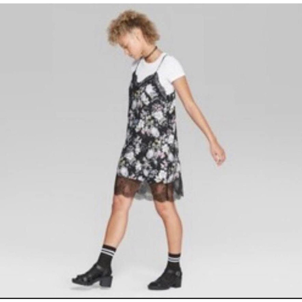 NWT Wild Fable | Black Floral Slip Dress | Size Medium
